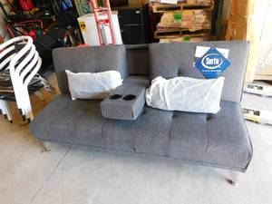 lot 118 image: Serta Malibu Convertible Sofa Bed with Pillows