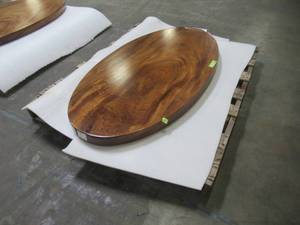 Solid Wood Handmade Walnut Oval Coffee Table (52281964A) Approximate Dimensions 48 in. x 25 in. x 2.25 in.