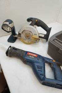Varity of saws, flash light