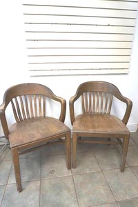 vintage barrel back professor chairs