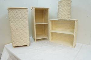 vintage bathroom wicker set