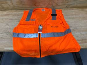 ML KISHIGO Orange Mesh Xback Vest, XL, BNSF Logo