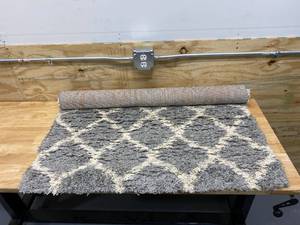 Shag Area Rug (3 3 x 4 7). Grey