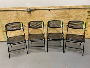 HDX Lot of 4-  Black Plastic Seat Foldable Folding Chairs