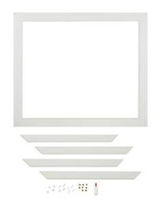 AMERICAN PRIDE Decorative 42 in. x 36 in. Single Mirror Framing Kit for Bathrooms in White with Flat Frame
