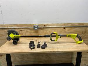 RYOBI ONE 9 in. 18V Lithium-Ion Cordless Battery Edger with Battery and Charger