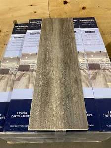 SARATOGA COLLECTION Lot of 50 Boxes of- 100% Waterproof Flooring in Cinder Gray (Total of 946.50 sq. ft.)