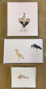 lot 11 image: Set of Three Fun Framed Bird Prints - From the Collection of Jack Zipes