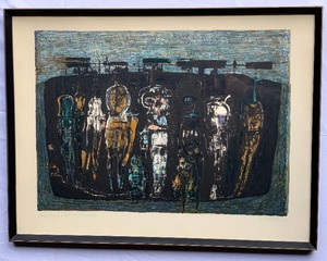lot 20 image: Achim Freyer Signed Original Mixed Media Painting 1967 & Achim Freyer Malerei 1966-1983 Book- From the Collection of Jack Zipes