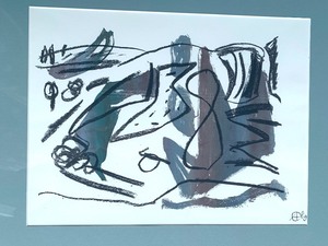 lot 21 image: Framed Achim Freyer Painting, Signed, from 1989-  From the Collection of Jack Zipes
