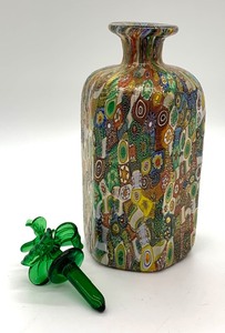 lot 26 image: Art Glass Bottle with Ornate Stopper
