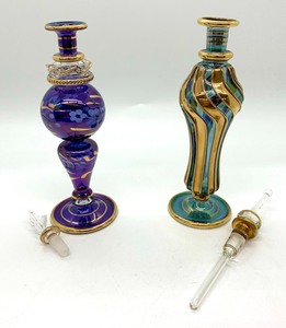 lot 32 image: Two Delicate Glass Perfume Bottles