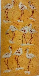 lot 43 image: Unframed Bright Batik