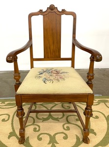 lot 35 image: Set of Six Dining Chairs with Tapestry Seats