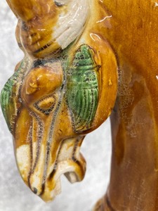 lot 59 image: Highly Valuable Tang Dynasty Glazed Pottery Tri Color Horse