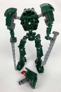 lot 104 image: Two Bionicles in Need of Just Two Pegs to be Complete - (8992) and (8605) - Easy Fixes