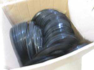 lot 26 image: (F-3) Box Full of Vintage 45 Record...