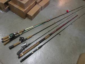 lot 94 image: (RMDR) Assorted Fishing Rods and Re...