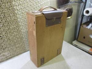 lot 211 image: (D-2) Vintage Wood Box with Leather...