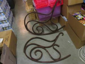 lot 222 image: (CS) Pair of Vintage Wood Rocking C...