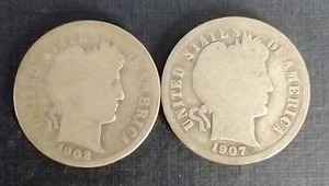 2 90% Silver Barber Dimes