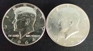 2 90% Silver Kennedy Half Dollars