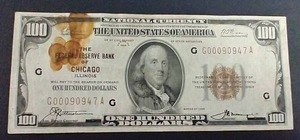 1929 $100 Chicago Note - Gangster Note