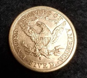 lot 01 image: 1899-S US $5 GOLD LIBERTY