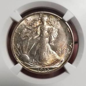 lot 05 image: 1945-S WALKING LIBERTY HALF DOLLAR MS64 NGC
