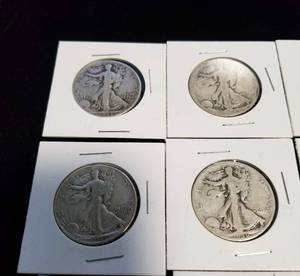 lot 34 image: 10 MIXED SILVER HALF DOLLARS AS PICTURED