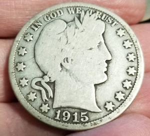 lot 39 image: 1915-D US BARBER HALF DOLLAR