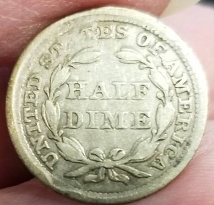 lot 44 image: 1856 US SEATED LIBERTY HALF DIME
