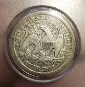 lot 46 image: 1853 arrrows & rays US SEATED LIBERTY QUARTER