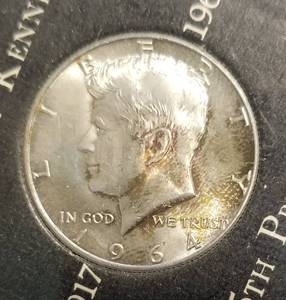 lot 48 image: 1964 KENNEDY HALF DOLLAR BANK ADVERTISING PIECE