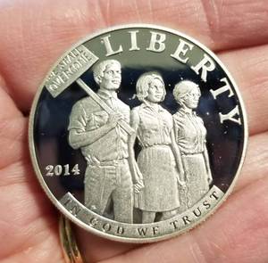 lot 12-A image: 2014 US CIVIL RIGHTS COMMEMORATIVE SILVER DOLLAR