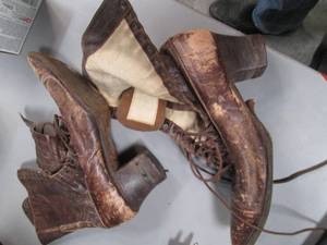 lot 15 image: Antique Pair of Tall Leather Lace U...