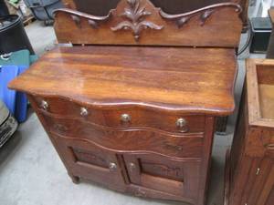 lot 37 image: Vintage Buffet Style Dresser. Heavy...