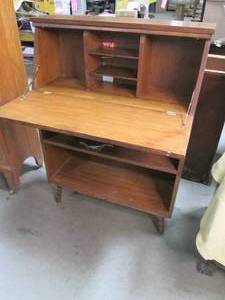 lot 65 image: 3 Tier Bookshelf with Front Drop Do...
