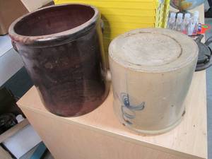 lot 68 image: Set of 2 Crocks. An unbranded 5 gal...