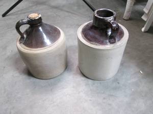 lot 83 image: Set of 2 Oven Glazed Pottery Water ...