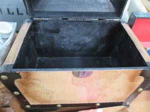 lot 95 image: Smaller Wood Storage Chest with Nau...