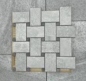 30 Sheets Sichenia Lecave Grigio Italian Porcelain Basketweave Mosaic Tile