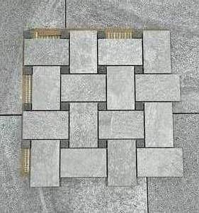 30 Sheets Sichenia Lecave Grigio Italian Porcelain Basketweave Mosaic Tile