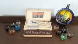 lot 57 image: Laguiole Cheese Knife Set & Decorative Kitchen Items