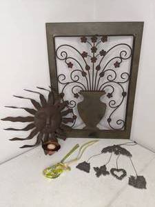 lot 76 image: Home Decor Candle Holder, Wall Hanging, etc.
