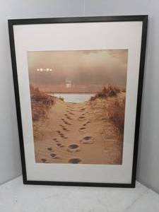 lot 80 image: Framed Photo Footprints in the Sand