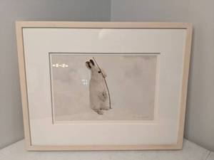 lot 83 image: Jim Brandenburg Framed & Signed White Rabbit Wildlife Photo