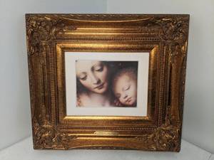 lot 88 image: Madonna and Child Print in Ornate Gold Frame