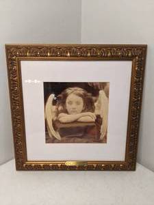 lot 89 image: Framed Julia Margaret Cameron Print Cupid Considering