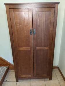 lot 92 image: Mission Style Armoire